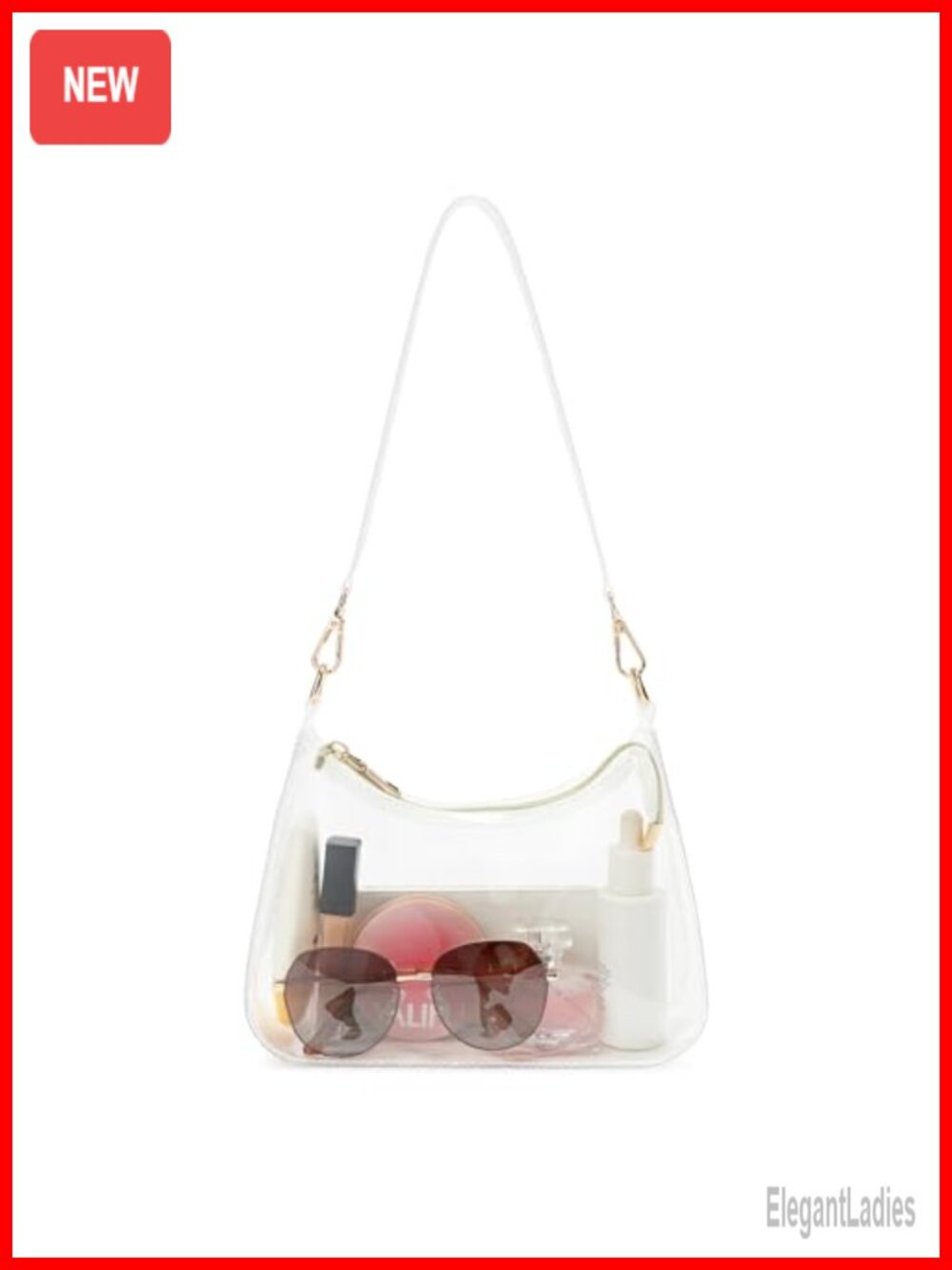 Clear PVC Crossbody Purse Stadium Approved Transparent Concert Bag